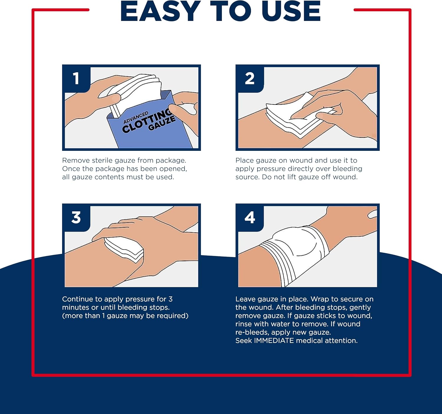 Adventure Medical Kits QuikClot Gauze - Flexible Hemostatic Medical Gauze for Emergency Survival or Disaster Preparedness