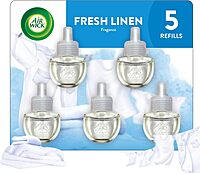 AIR WICK Plug in Scented Oil Refills, Fresh Linen, 5 pack