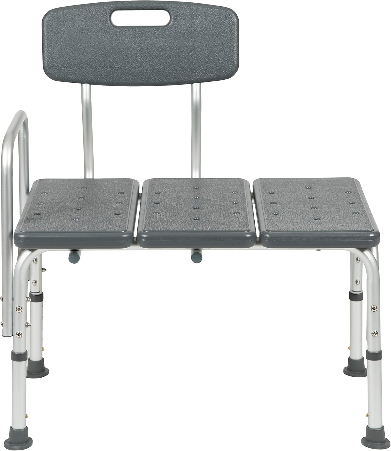 Flash Furniture HERCULES Series 300 Lb. Capacity Adjustable Bath & Shower Transfer Bench with Back and Side Arm