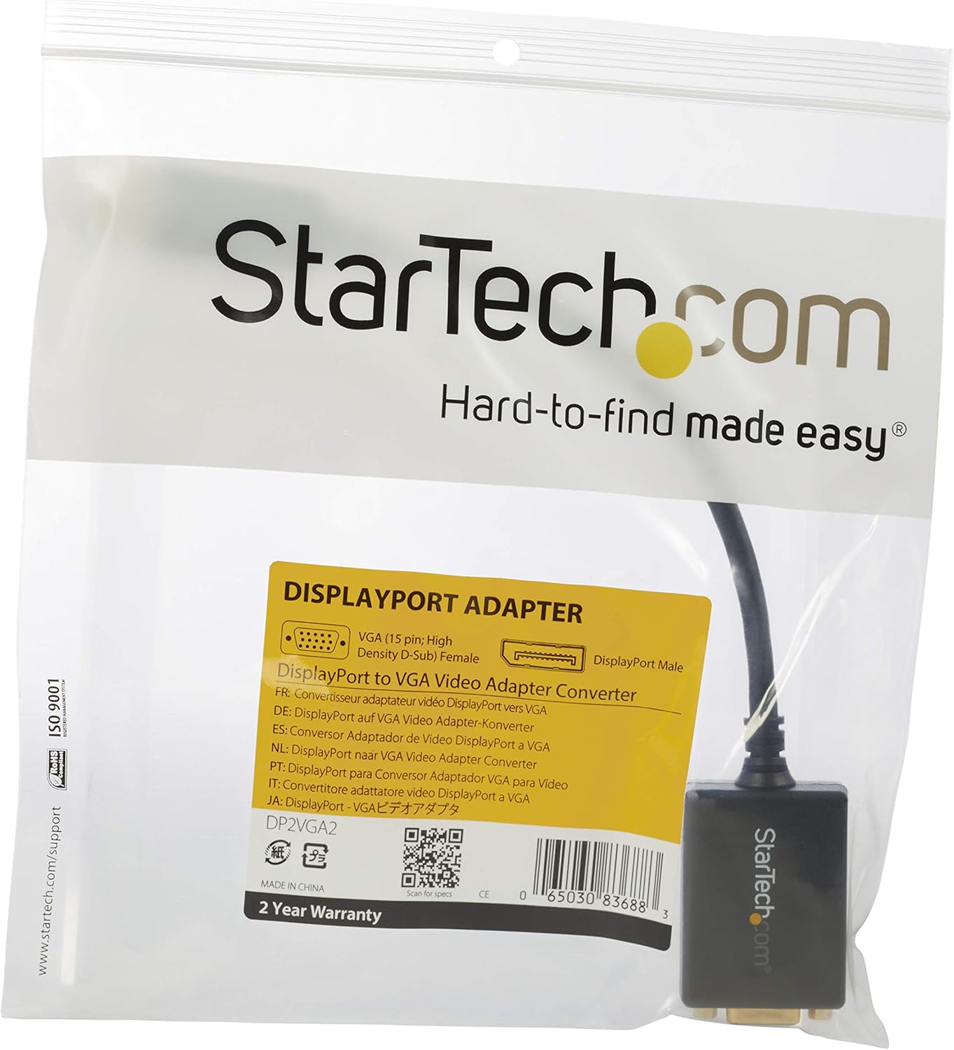 StarTech.com DisplayPort to VGA Adapter - Active DP to VGA Converter