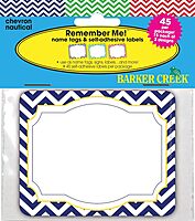 Barker Creek Name Badges & Self-Adhesive Labels, Nautical Chevron, Multi-Design, Multi-Purpose Name Tags, Gift Tags