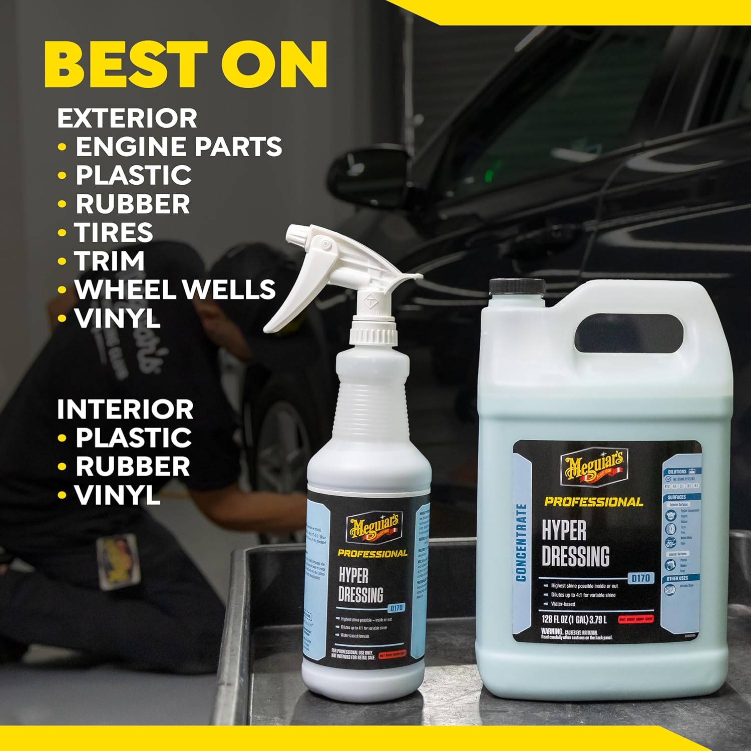 Meguiar's D17001 Hyper Dressing - 1 Gallon – Give Your Car’s Trim Pieces the Best Shine & Gloss Pre-Wax