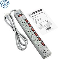 Tripp Lite TLP76MSG 7 Outlet (6 Individually Controlled) Surge Protector Power Strip, 6ft Cord, Lifetime Limited Warranty & Dollar 25K Insurance, Grey Grey ECO-Outlets 7 Outlets