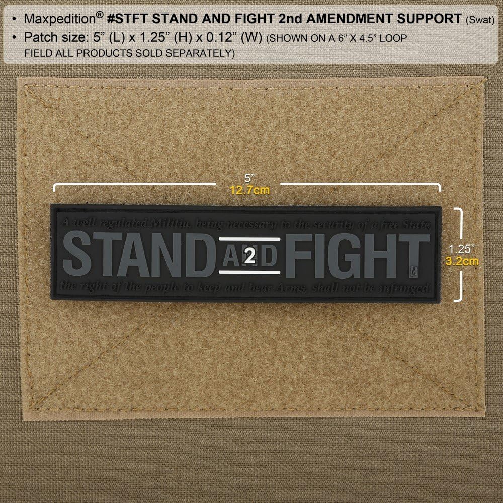 MAXPEDITION Stand and Fight 2nd Amendment Patch (SWAT) 5" x 1.25"