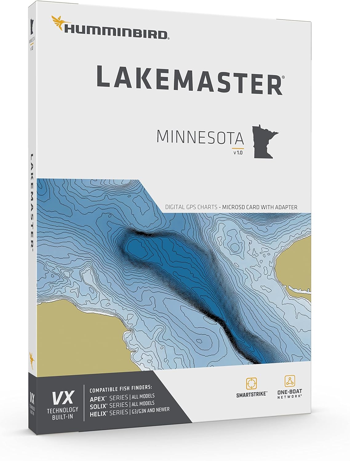 Humminbird LakeMaster Minnesota V1 Map SD Card for Fish Finders