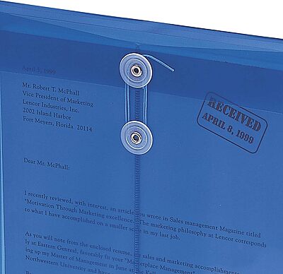 SMEAD Poly Envelope, 1.25" Expansion, String-Tie Closure, Top Load, Letter Size