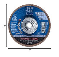 4-1/2" POLIFAN®-Strong Flap Disc SGP, Conical, 50 Grit Zirconia - 5/8-11 THD. 4-1/2 Inches 50 5/8-11 Inches Threaded Hole