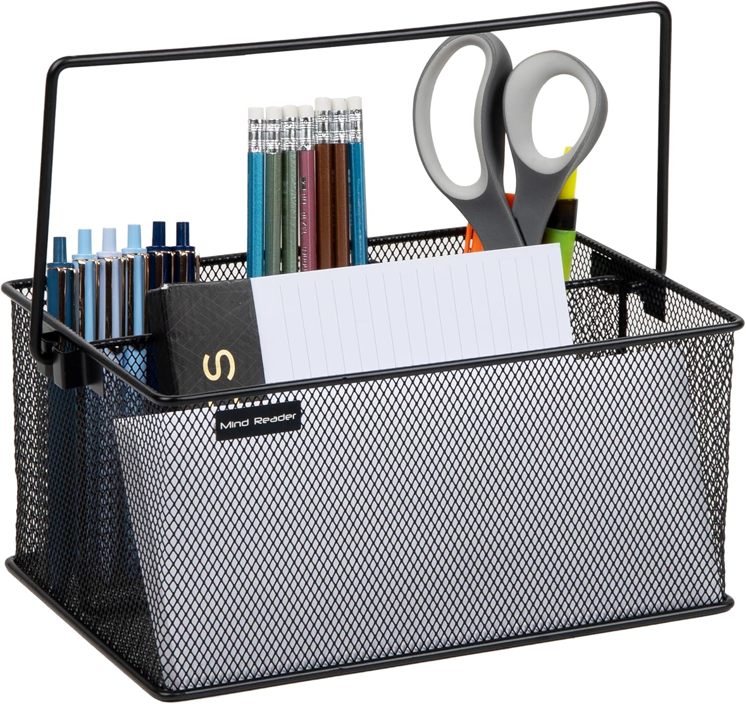 Mind Reader Utensil Holder, Silverware Organizer Caddy, Metal Mesh, 10L x 7W x 4.75H