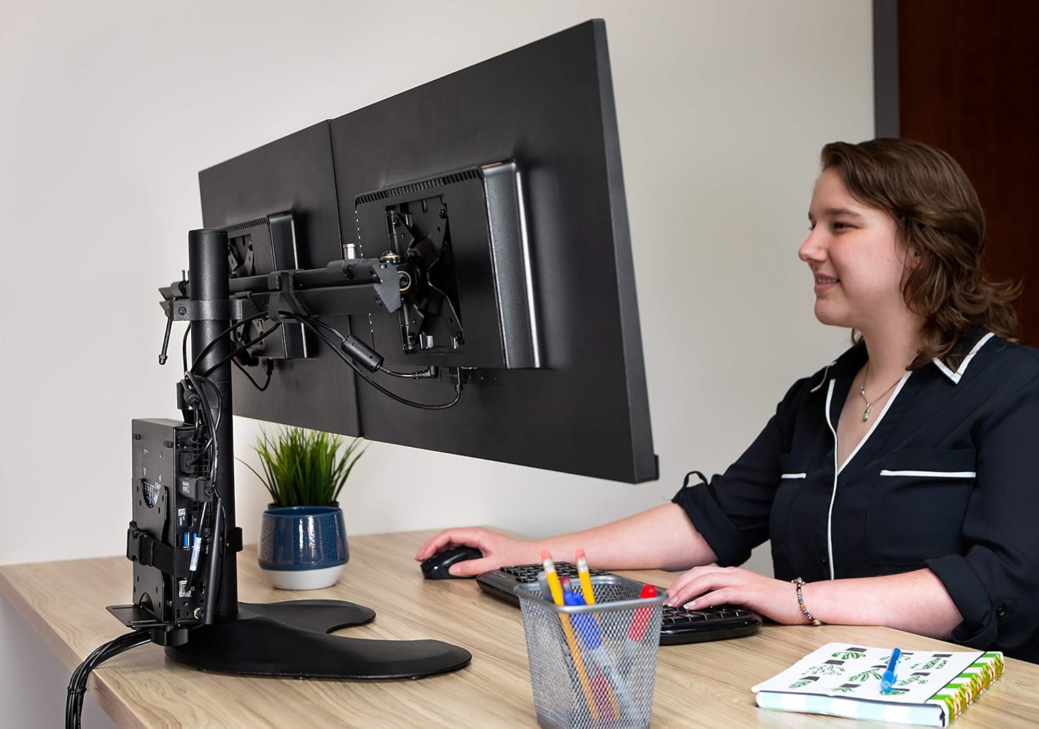 Ergotech Freedom Thin Client Mount VESA Plate, Perfect to mount a Mini PC or Computer, supports CPU's 0.6" - 2.7" wide