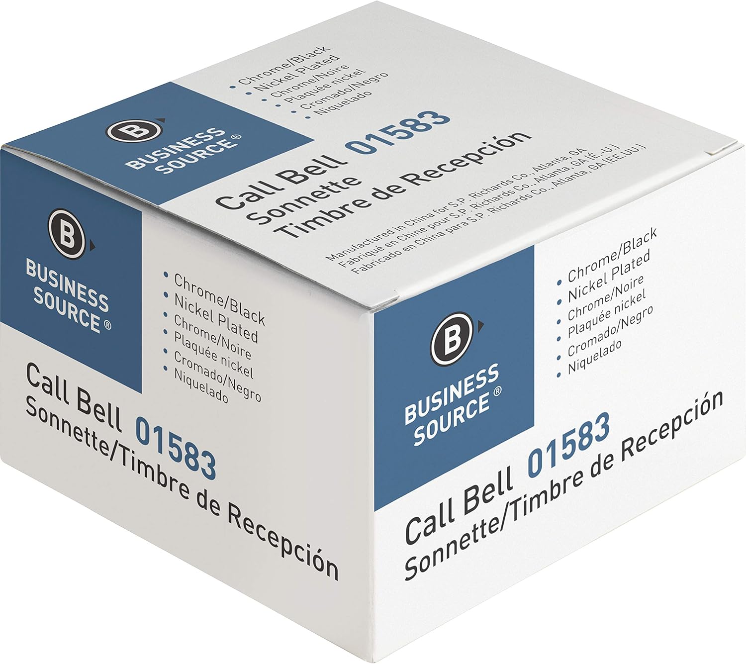 Sparco Nickel-Plated Chromed Steel Call Bell, Silver/Black