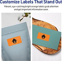 Avery Printable Rectangle Labels, Sure Feed Technology, 1-1/3" x 4", Bright Orange, Laser/Inkjet Printable