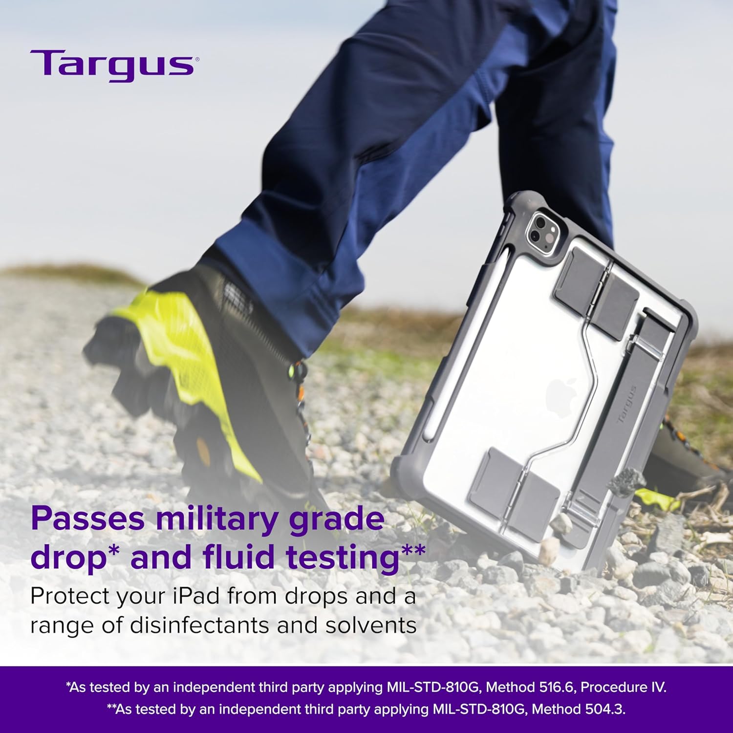 Targus SafePort Rugged Max Case for iPad Pro 13-inch (M4) – MIL-STD Drop Tested, Screen Protector, Kickstand, Hand Strap