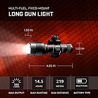 Streamlight 88058 ProTac Rail Mount 1 350-Lumen Multi-Fuel Weapon Light with CR123A Batteries and Remote Pressure Switch