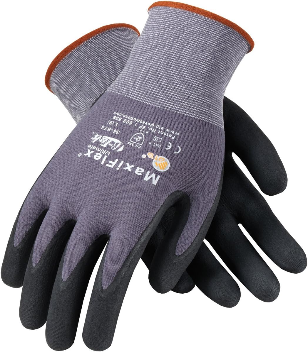 MaxiFlex Ultimate 34-874/XS Seamless Knit Nylon/Lycra Glove with Nitrile Coated Micro-Foam Grip on Palm and Fingers