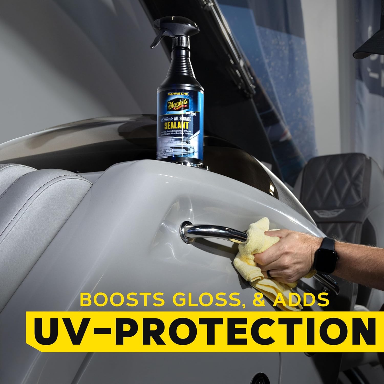 Meguiar’s Marine & RV Hybrid Ceramic All Surface Sealant - Premium Fiberglass and Gel Coat Sealant that Boosts Gloss