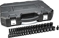 GEARWRENCH 39 Pc. 1/2" Drive 6 Pt. Impact Socket Set, Standard & Deep, SAE - 84947N, Black