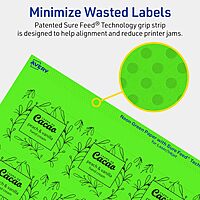 Avery Printable Rectangle Labels, Sure Feed Technology, 1-13/16" x 2-3/16", Neon Green Labels, Print-to-The-Edge, Laser/Inkjet Printable, 120 Total, Great for Mailing 120 labels