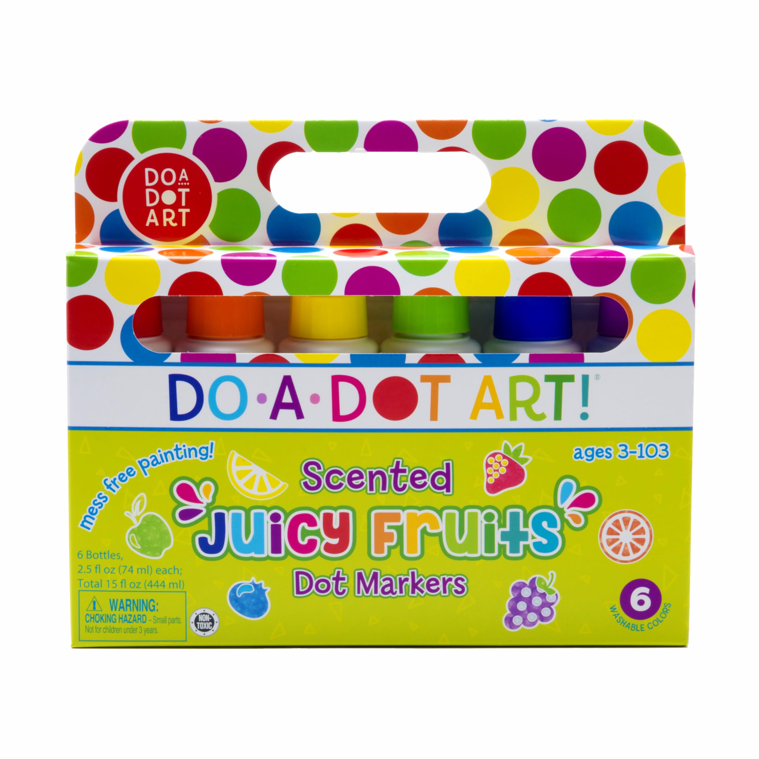 Fruit Scented Washable Dot Markers for Kids and Toddlers Educational Set of 6 Pack by Do A Dot Art, The Original Dot Marker, Made in the USA