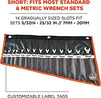 Ergodyne Arsenal 5873 Wrench Roll-Up, 14-Pocket Organizer
