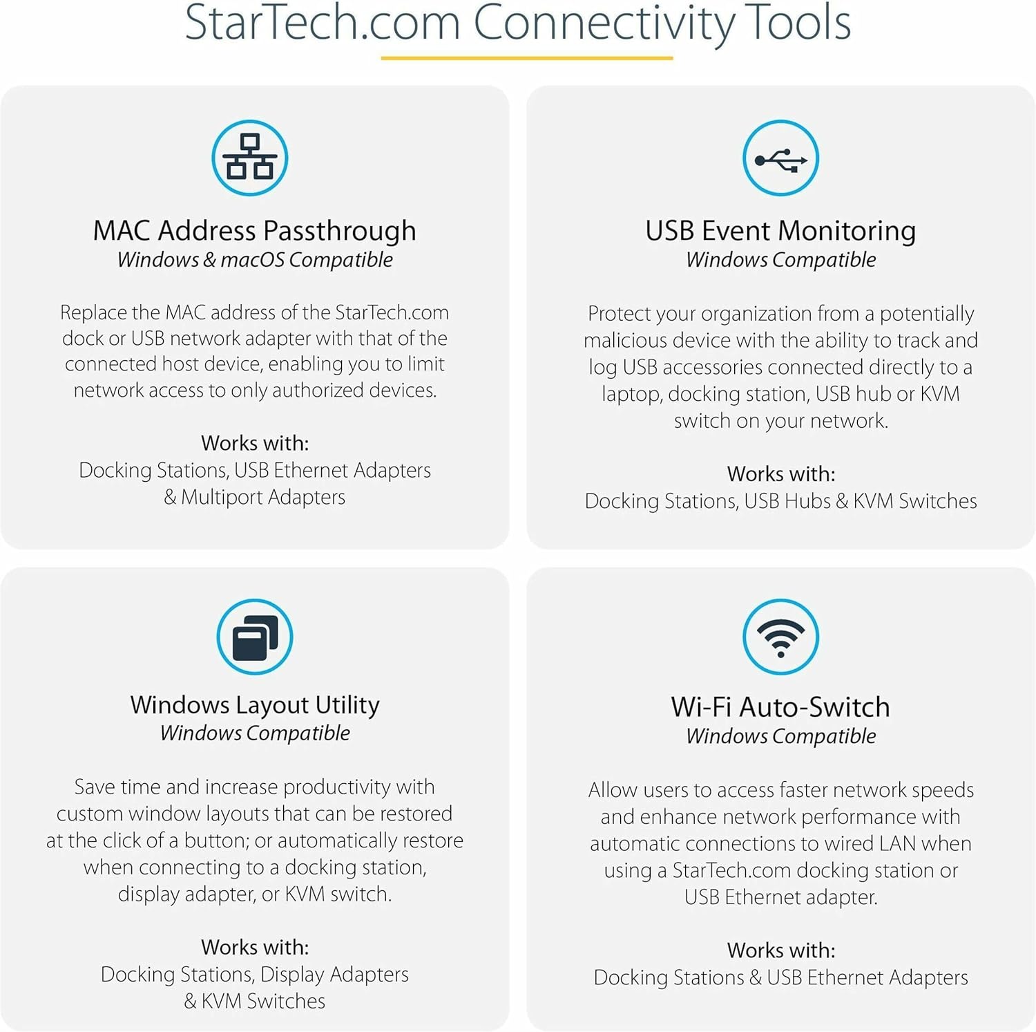 StarTech.com USB-C USB-A Dock - Hybrid Universal USB 3.0 Docking Station for USB-C or USB-A Laptop