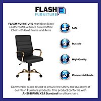 Flash Furniture Whitney Swivel LeatherSoft Desk Chair with Padded Seat and Armrests