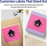 Avery Printable Rectangle Labels, Sure Feed Technology, 5" x 3.5", Bright Pink, Laser/Inkjet Printable