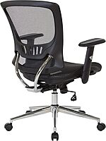 Office Star Mesh Seat and Back Office Task Chair with Lumbar Support and Height Adjustable Arms