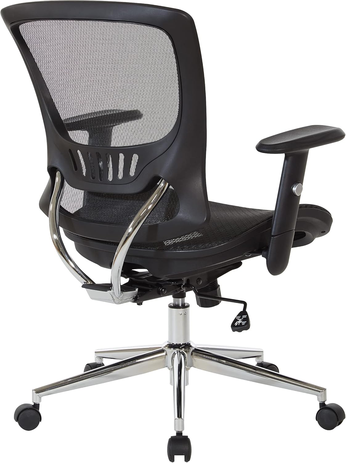 Office Star Mesh Seat and Back Office Task Chair with Lumbar Support and Height Adjustable Arms
