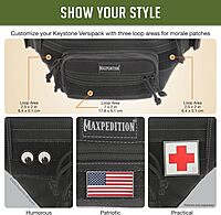 Maxpedition Keystone Versipack (14” x 6” x 6”) Tactical Crossbody Fanny Pack for Everyday Carry (Black) 0456B