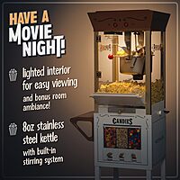 NOSTALGIA Vintage-Style Professional Popcorn Cart with 8 oz Kettle