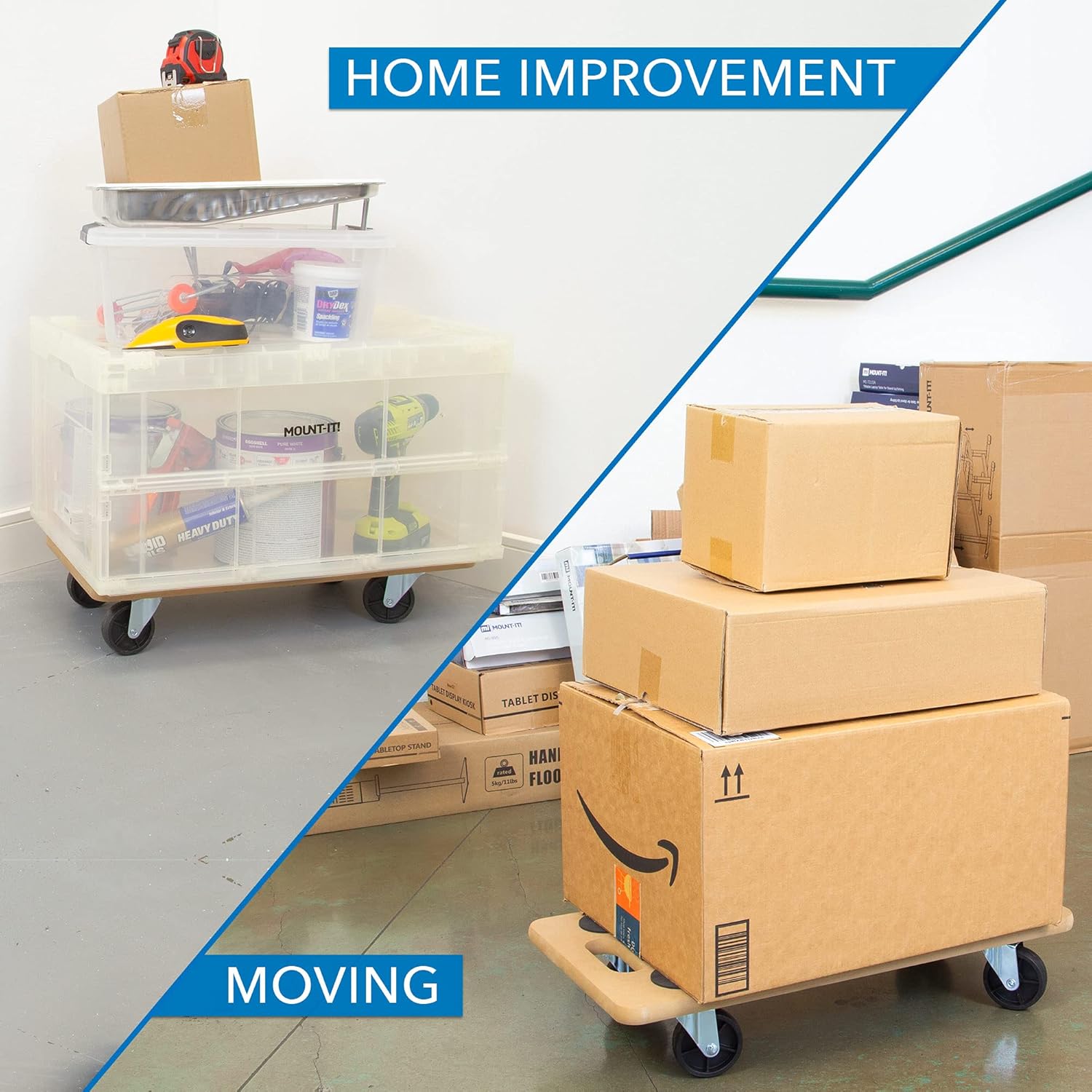 Mount-It! Furniture Dolly for Easy Moving, 220 lbs Capacity, Ideal for Pianos, Couches, Fridges