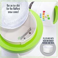 Nostalgia Electric Shave Maker Tabletop Snow Slushie Machine-2 Ice Mold Bowls & 1 Reusable Plastic Cone