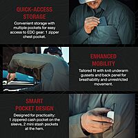 VERTX Expedition Men's Long Sleeve Tactical Shirt, CCW Compatible