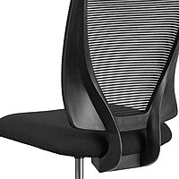 Flash Furniture Harper Ergonomic Mid-Back Mesh Drafting Chair with Black Fabric Seat and Adjustable Foot Ring