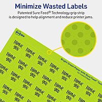 Avery Printable Square Labels, Sure Feed Technology, 3/4" x 3/4", Bright Green Labels, Print-to-The-Edge, Laser/Inkjet, 800 Total, Great for Stickers and Mailing Seals 800 labels