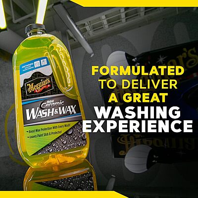Meguiar's Hybrid Ceramic Wash & Wax - Sophisticated Car Wash Gently Cleans and Adds Shine and Slickness While Boosting Paint
