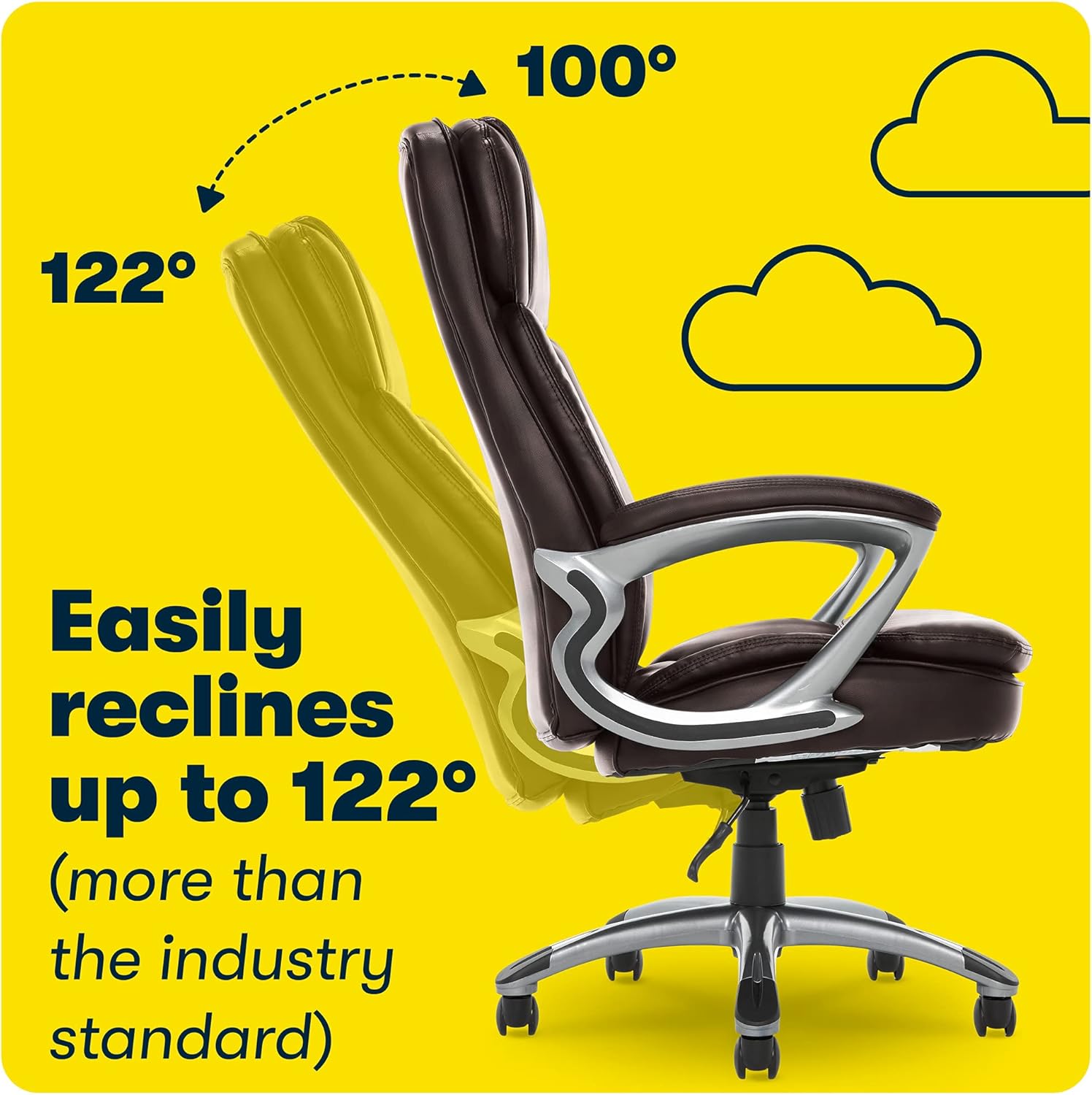 Serta Big and Tall High Back Executive Office Chair, Ergonomic Gaming Computer Chair with Layered Body Pillows