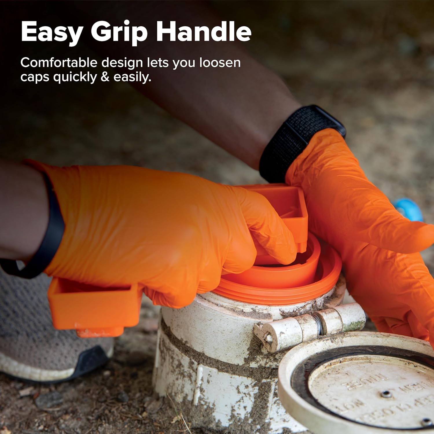 Camco RhinoFLEX 6-in-1 RV Sewer Wrench | Compatible with 3-Inch and 4-Inch Male or Female Sewer Clean-out Plugs