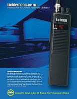 Uniden PRO401HH Professional Series 40 Channel Handheld CB Radio, 4 Watts Power with Hi/Low Power Switch