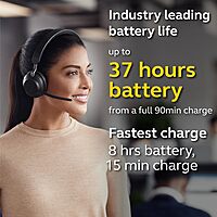 Jabra Evolve2 65 - USB-A MS Teams Mono with Charging Stand - Black Wireless Headset/Music Headphones