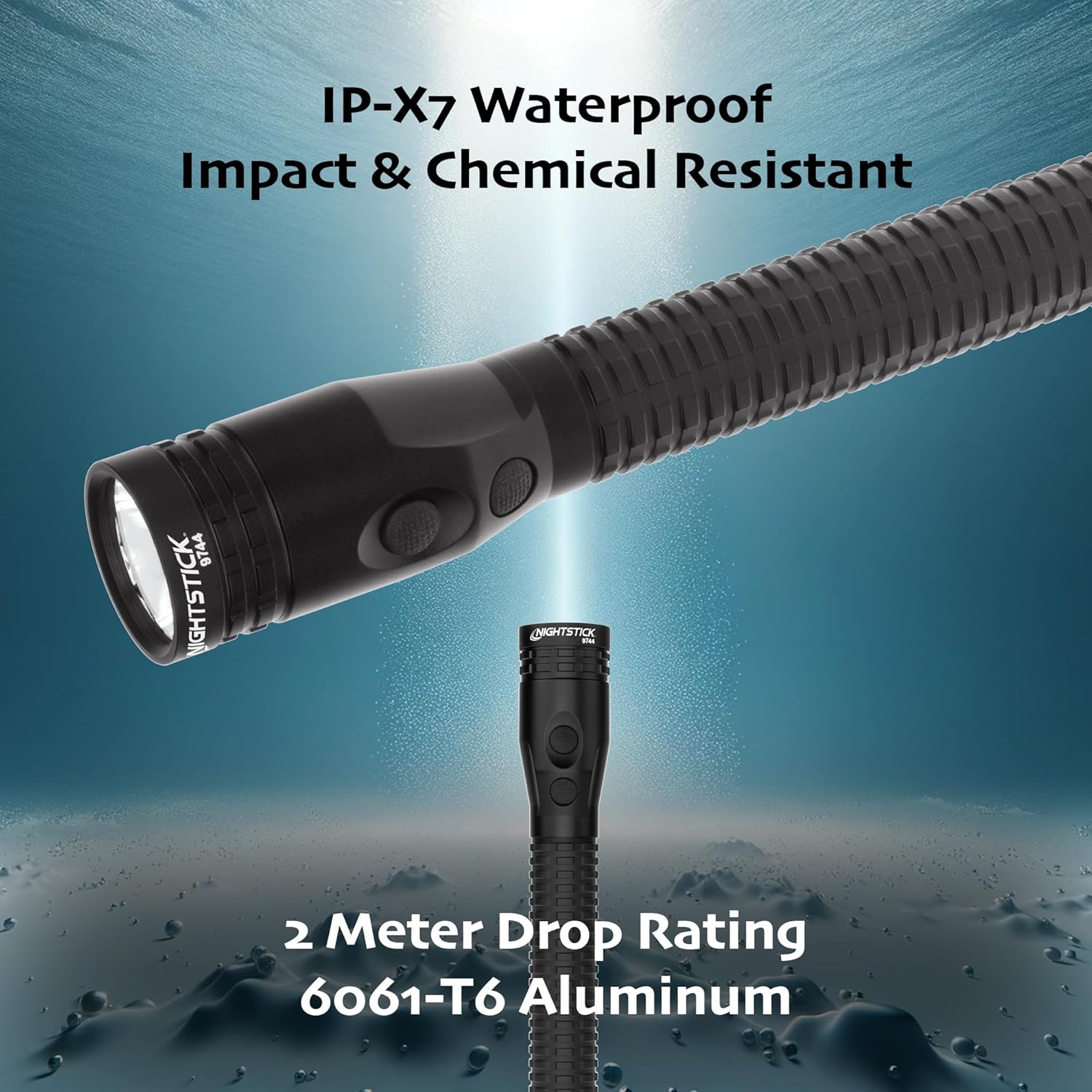 Nightstick Full-Size Black NSR-9744XL Metal Multi-Function Rechargeable Led Flashlight