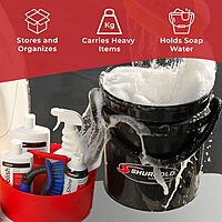 SHURHOLD One Bucket System - 5 Gallon Bucket with Rope Handle, Lid, Caddy & Grate