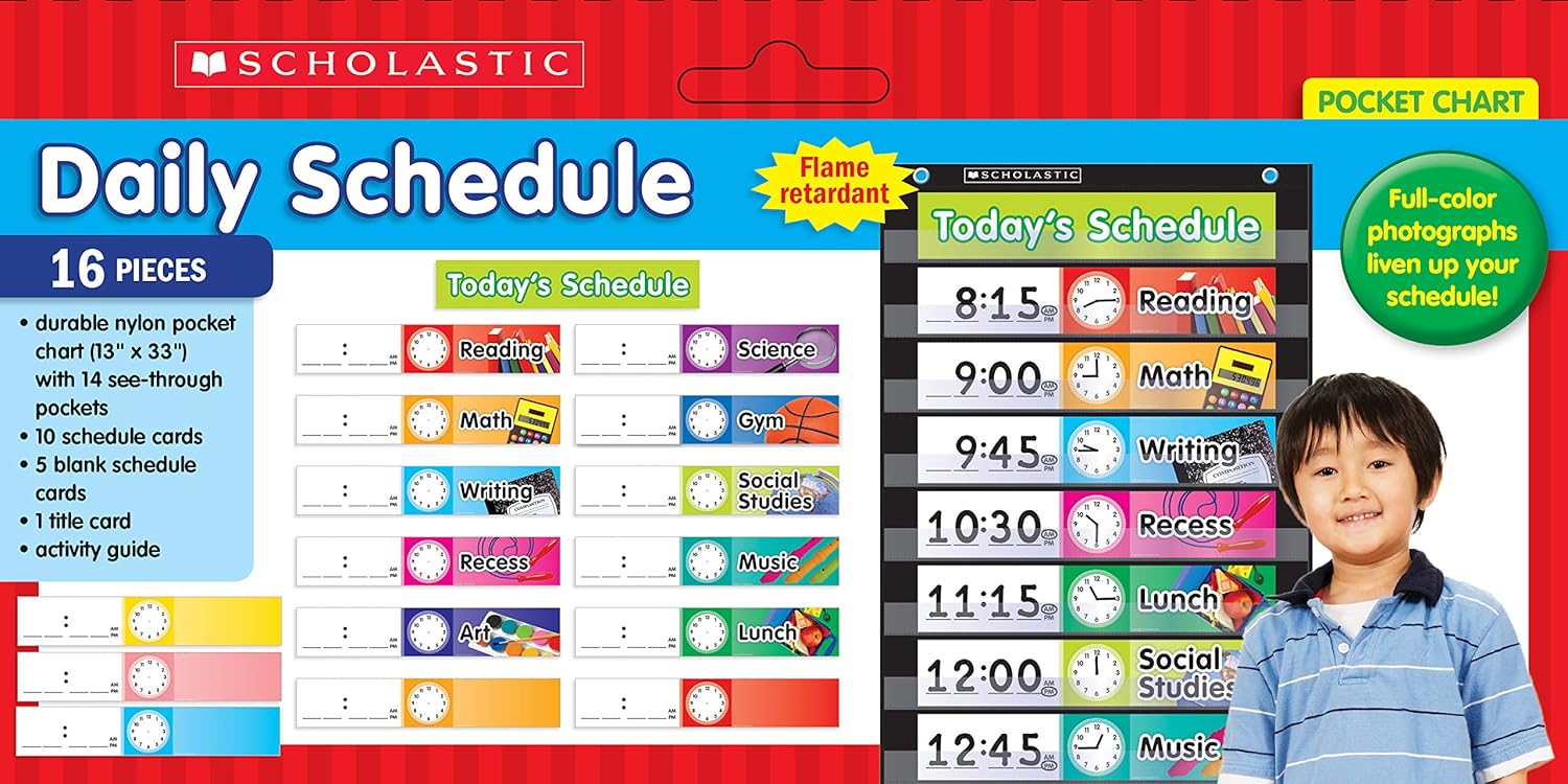 Scholastic Classroom Resources Pocket Charts for Calendar and Daily Schedule Management (SC583866