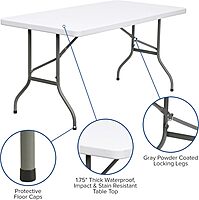 Flash Furniture Elon Rectangular Plastic Folding Event Table