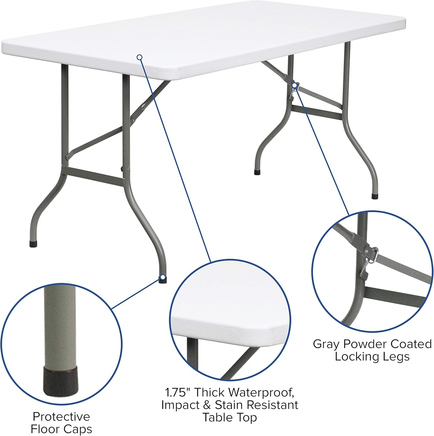 Flash Furniture Elon Rectangular Plastic Folding Event Table