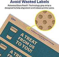 Avery Kraft Brown Rectangle Labels, Sure Feed Technology, 2" x 7", 60 Kraft Brown Labels, Print-to-The-Edge, Laser/Inkjet Printable 60 labels