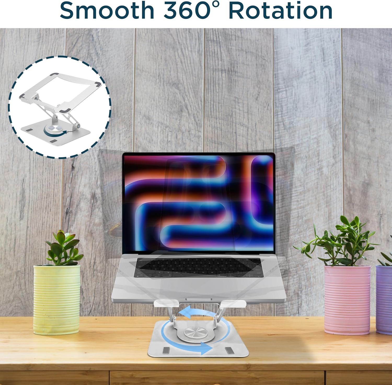 Uncaged Ergonomics Swivel Adjustable Laptop Stand for Desk
