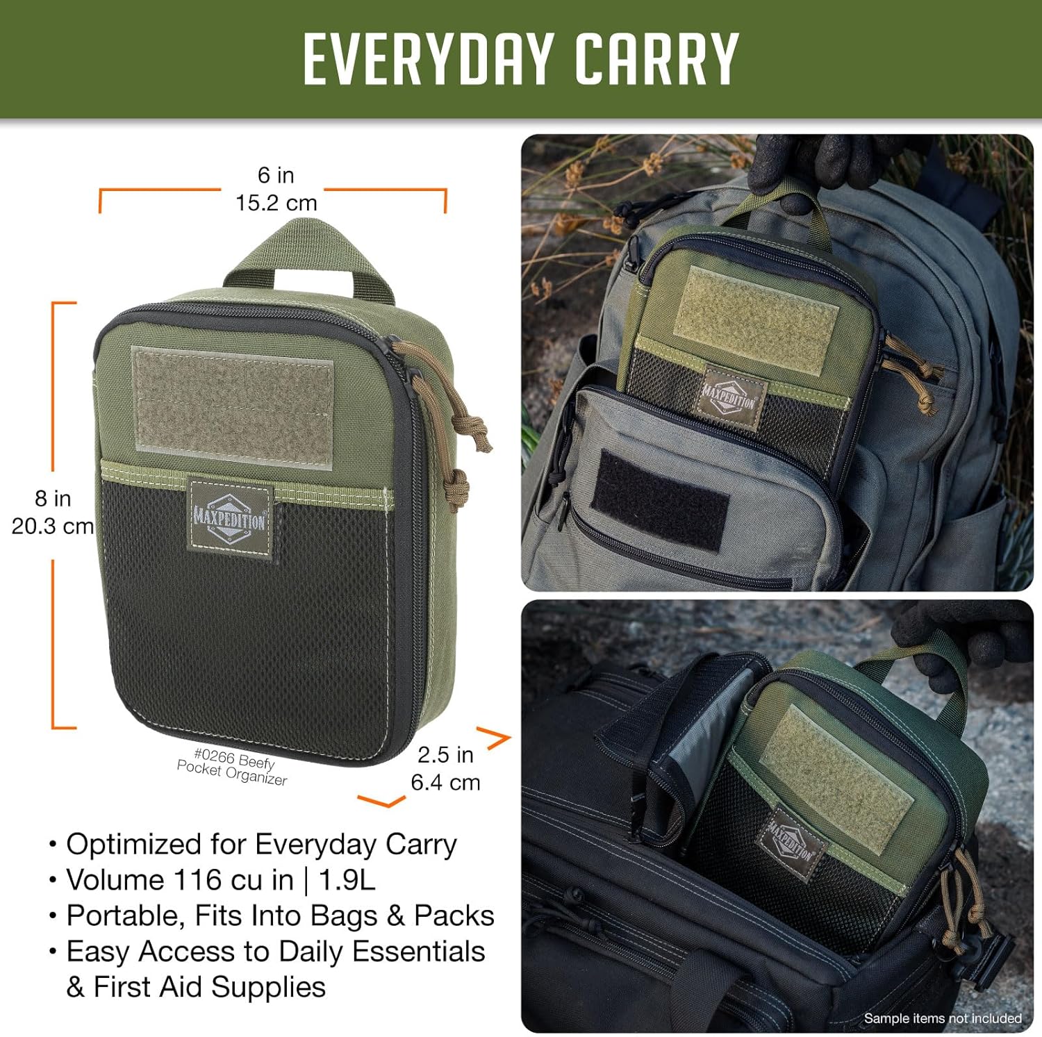 MAXPEDITION Beefy Pocket Organizer MOLLE-Compatible 1000D Nylon Tactical Pouch