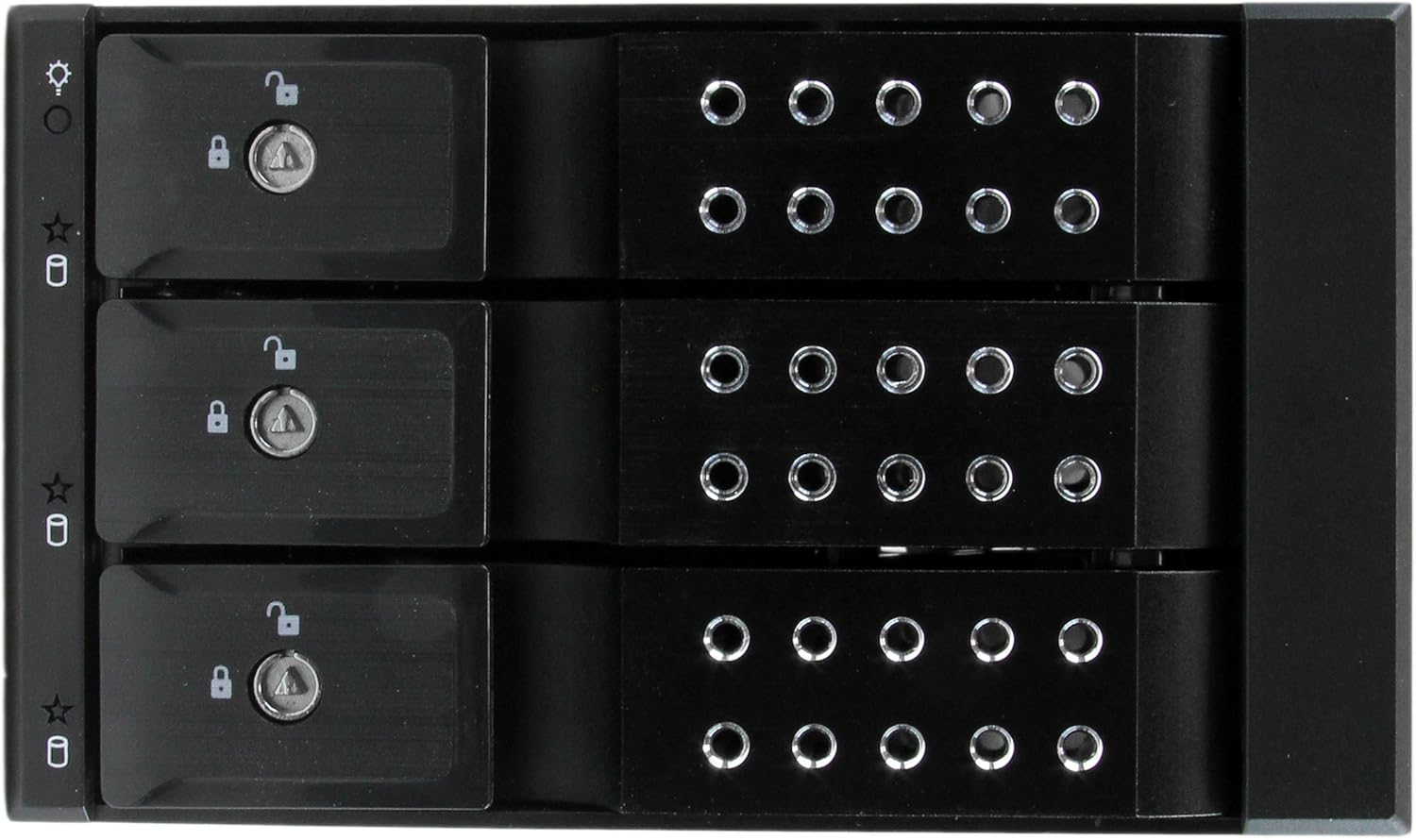 StarTech.com Drive Enclosure for 5.25" Serial Attached SCSI (SAS), SATA/600 - Serial ATA/600 Host Interface Internal - Black