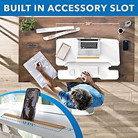 Mount-It! 38in Wide Height Adjustable Standing Desk Converter with Keyboard Tray